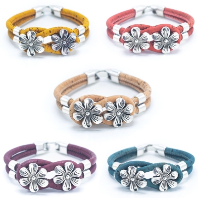 Bracciale fiore in sughero BR-226-MIX-5