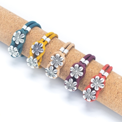 Bracciale fiore in sughero BR-226-MIX-5