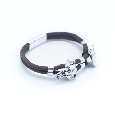 Bracciale in sughero con chiusura magnetica elefante BR-231-MIX-5