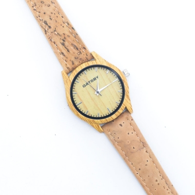 Vintage ladies watch cork Strap Quartz Watch WA-302 (with Random box)