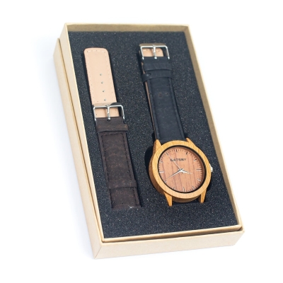 Cork Watch Set - Two Color Watch Strap - Unisex Cork Fashion Watch WA-286-BOX(with box)