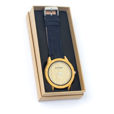 Orologio vintage unisex in sughero con scatola WA-329-A