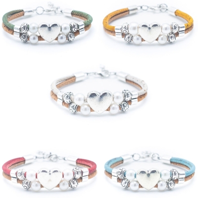 Bracciale cuore in sughero BR-429-MIX-5