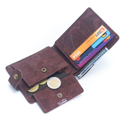 Sleek Bifold Cork Wallet with Snap Button BAG-2270-WALLET