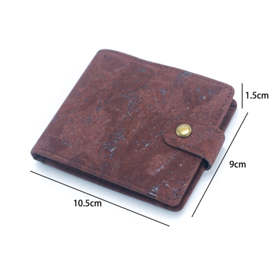 Sleek Bifold Cork Wallet with Snap Button BAG-2270-WALLET