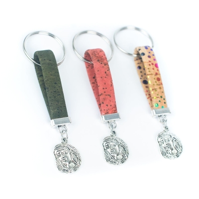 cork handmade  keychain  I-01-B-MIX-10