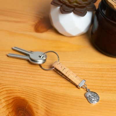 cork handmade  keychain  I-01-B-MIX-10