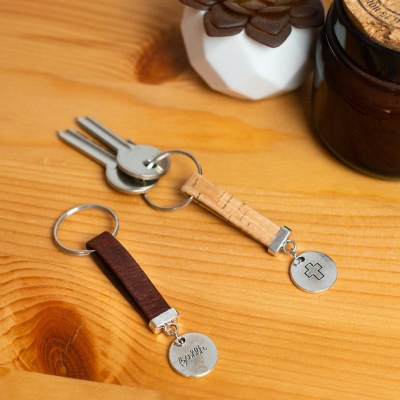 cork handmade  keychain  I-071-MIX-10