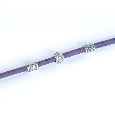 Purple cork 3mm round Cork Cord -COR-528-B