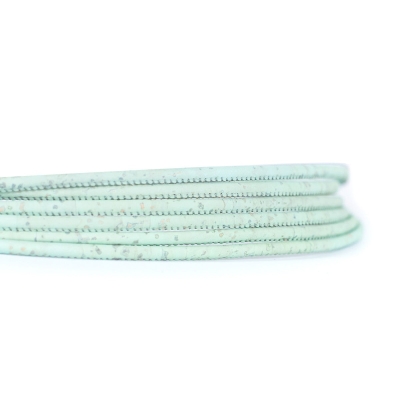 Light green cork 3mm round Cork Cord -COR-513-B