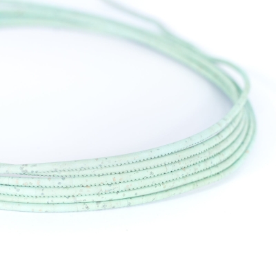 Light green cork 3mm round Cork Cord -COR-513-B