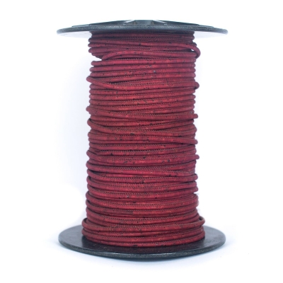 Wine red cork 3mm round Cork Cord -COR-586-B