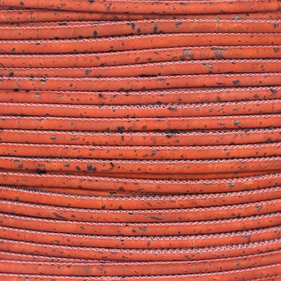 Orange cork 3mm round Cork Cord -COR-450-B