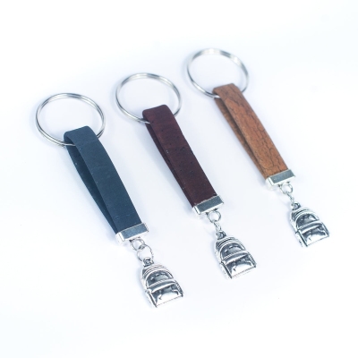 cork handmade  keychain  I-070-MIX-10