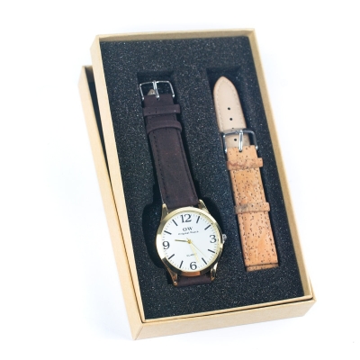 Natural Cork watch Unisex fashion Watch WA-410-BOX（with box）