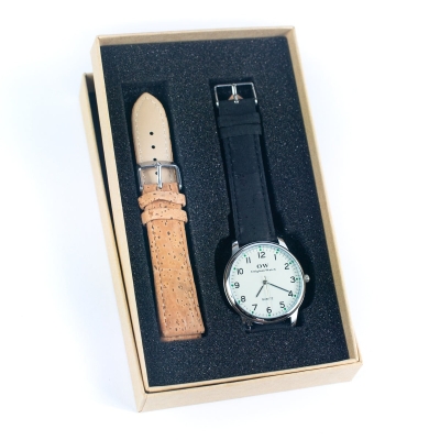 Natural Cork watch Unisex fashion Watch WA-413-BOX（with box）