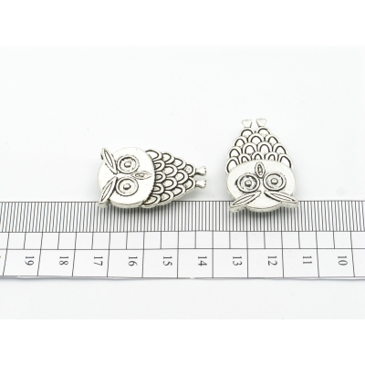 10pcs For 10mm flat leather Antique Silver OWL Slider jewelry supplies jewelry finding D-1-10-109