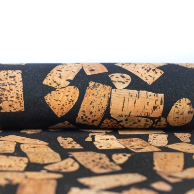 Cork Fabric Blended with Coffee Beans - Natural Cork Material COF-364-B