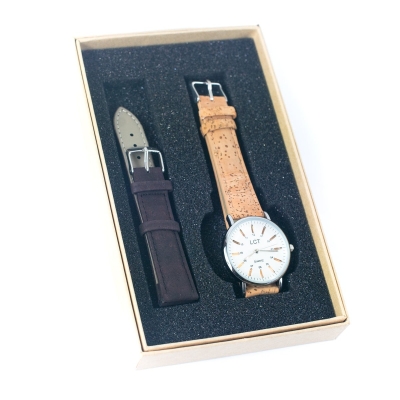 Orologio unisex con cinturino in sughero in set regalo WA-418-BOX